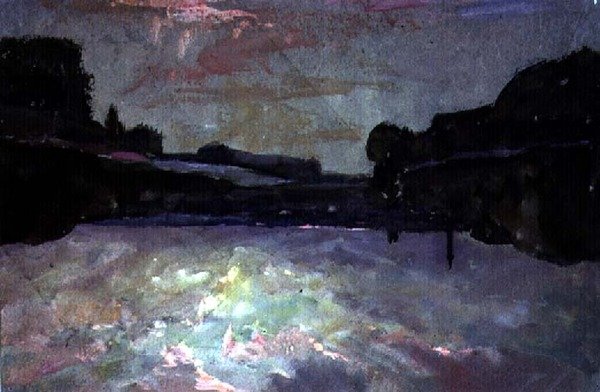 Rio-pôr do sol de Francis Abel William Taylor Armstrong