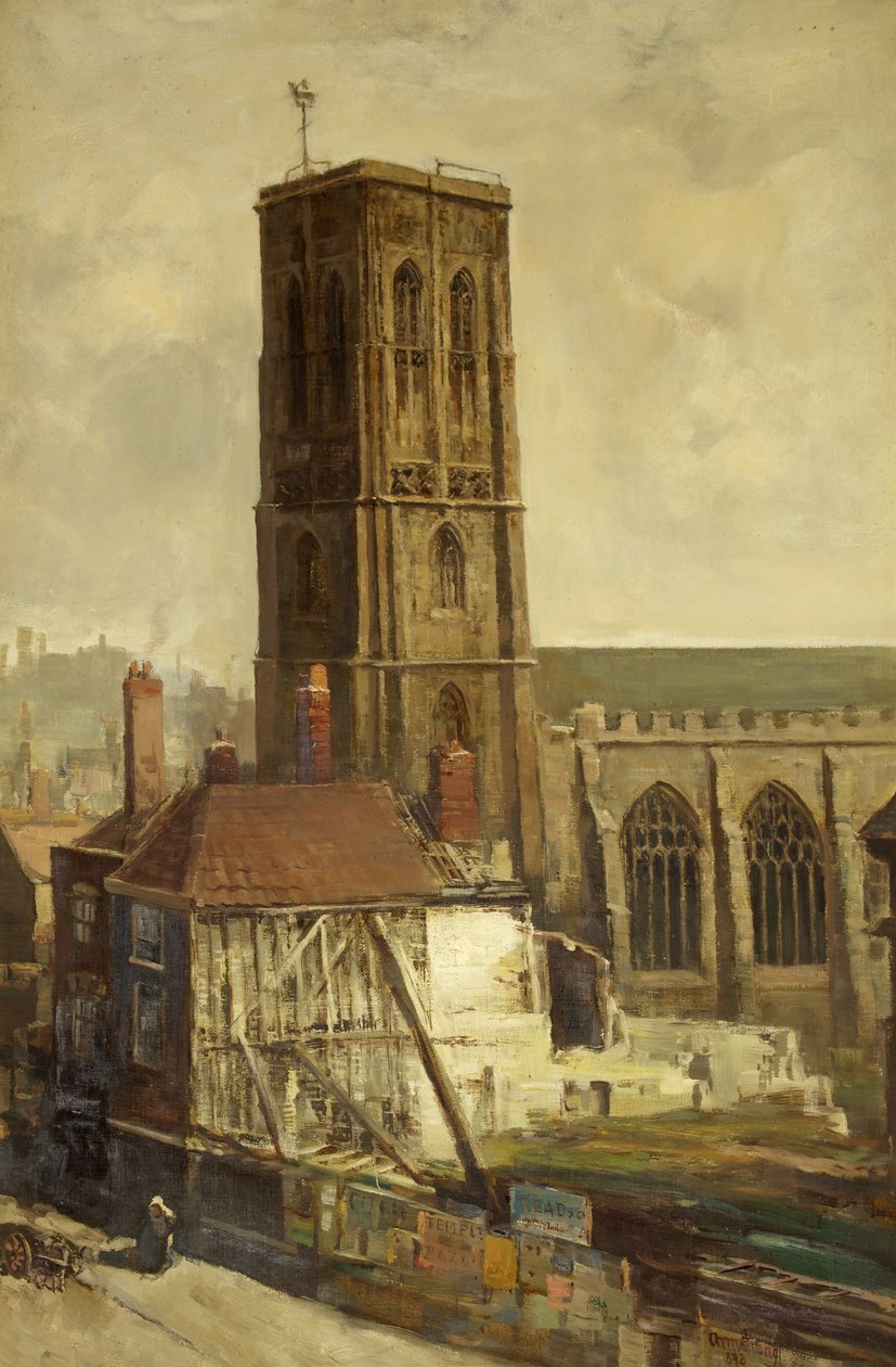 Vista da Igreja do Templo (óleo sobre tela) de Francis Abel William Taylor Armstrong