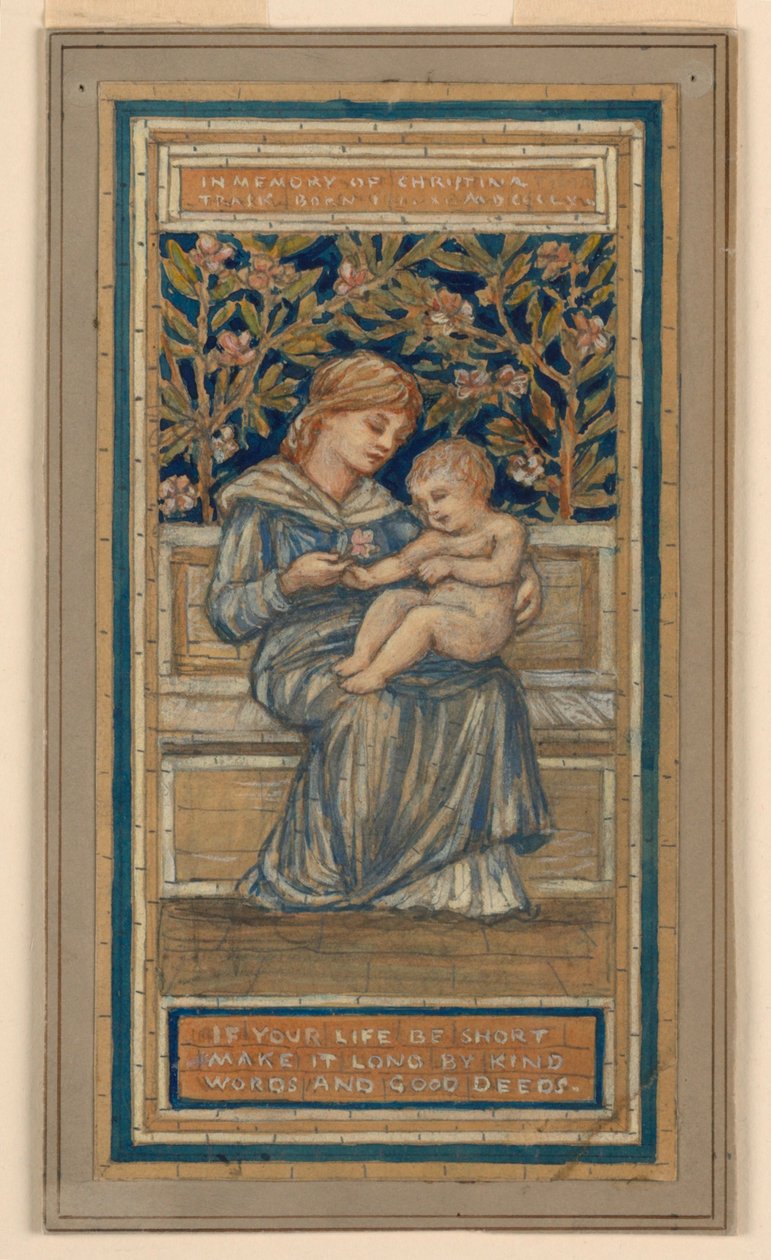 Projeto para Vitral em Memória de Christina Trask de Francis Augustus Lathrop