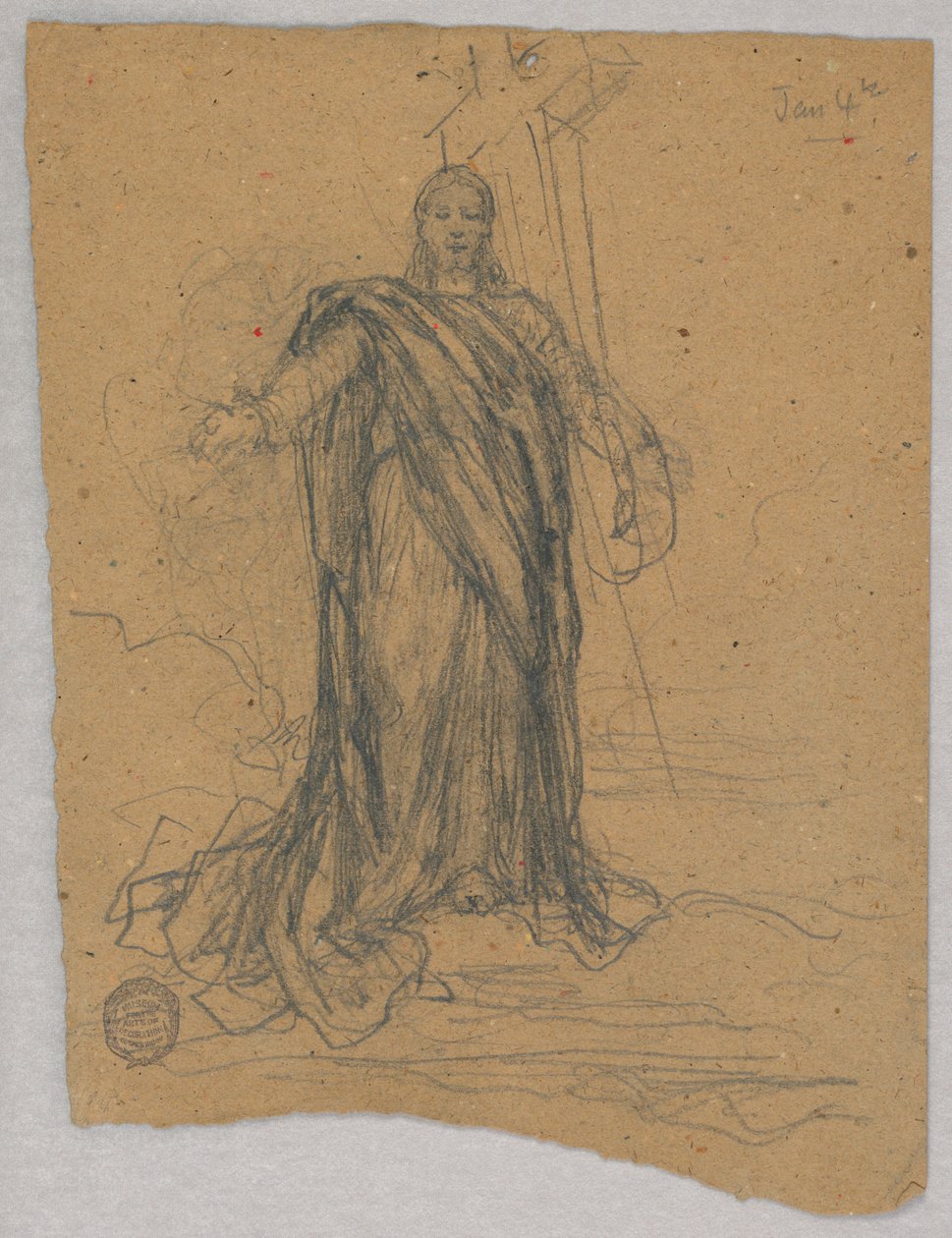 Esboço para a Figura Central na Ascensão de Francis Augustus Lathrop