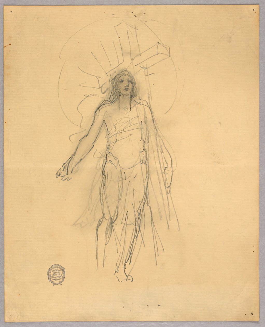 Esboço para a Figura Central na Ascensão de Francis Augustus Lathrop