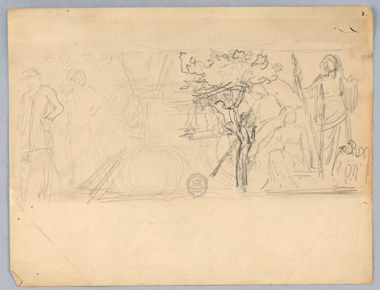 Esboço para um mural de parede de Francis Augustus Lathrop