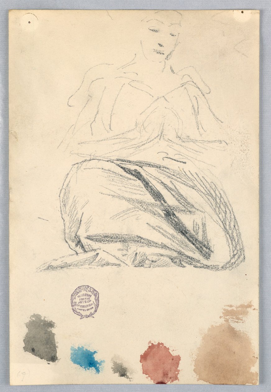 Esboço de Cortinas para Figura Sentada de Francis Augustus Lathrop
