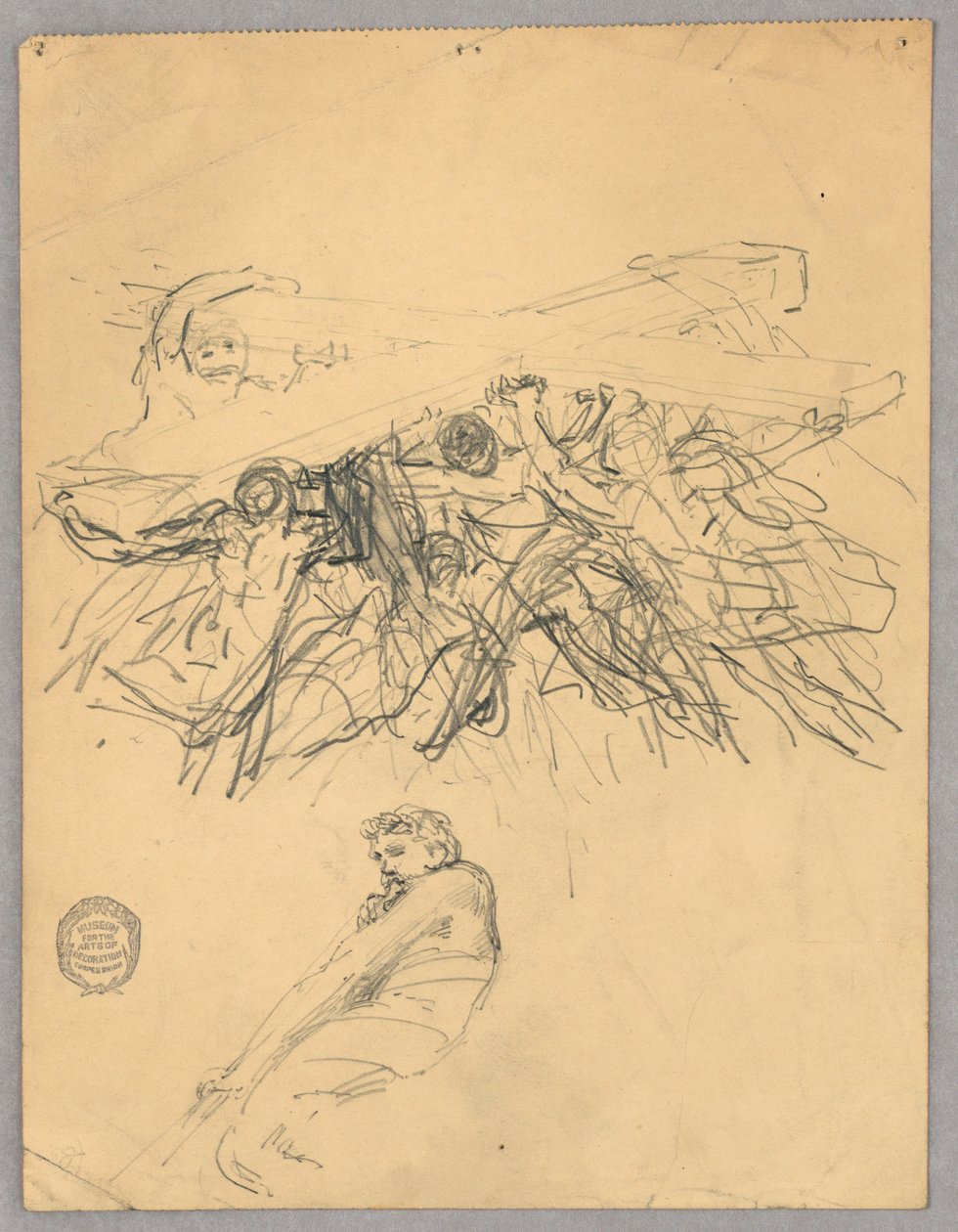 Esboço de figuras com uma cruz de Francis Augustus Lathrop