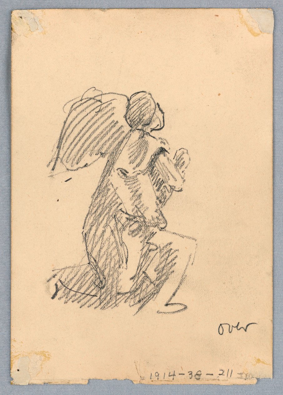 Esboço do anjo ajoelhado de Francis Augustus Lathrop