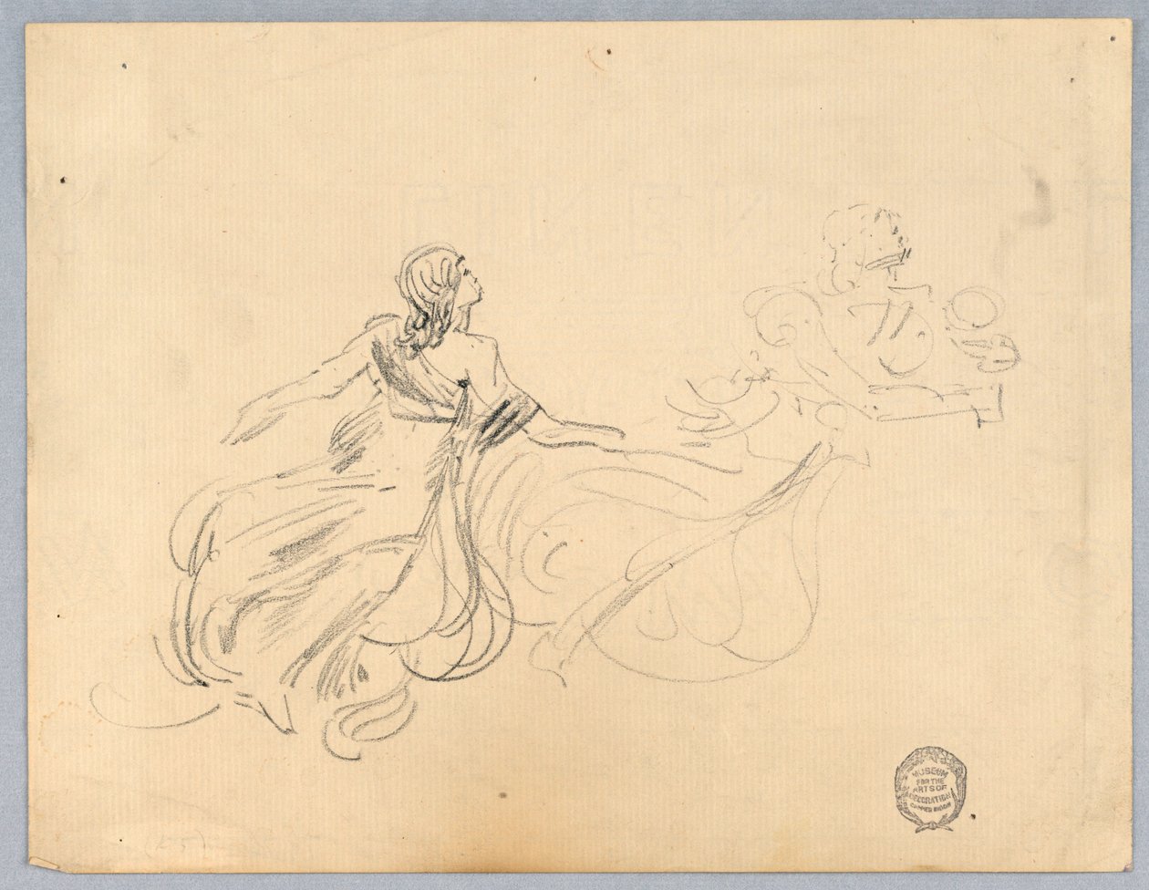 Esboço de duas figuras femininas de Francis Augustus Lathrop