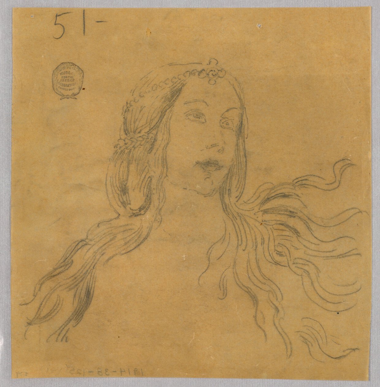 Esboço da cabeça da mulher de Francis Augustus Lathrop