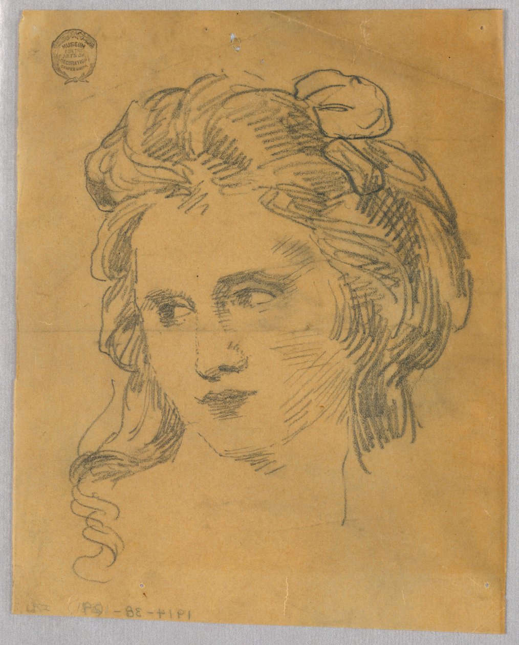 Esboço da cabeça da mulher de Francis Augustus Lathrop