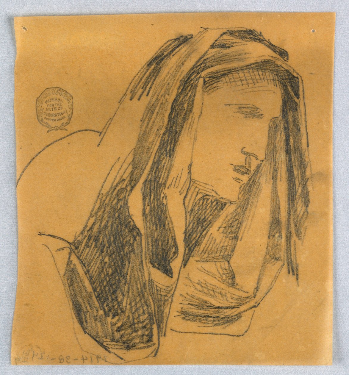 Esboço da cabeça da mulher de Francis Augustus Lathrop