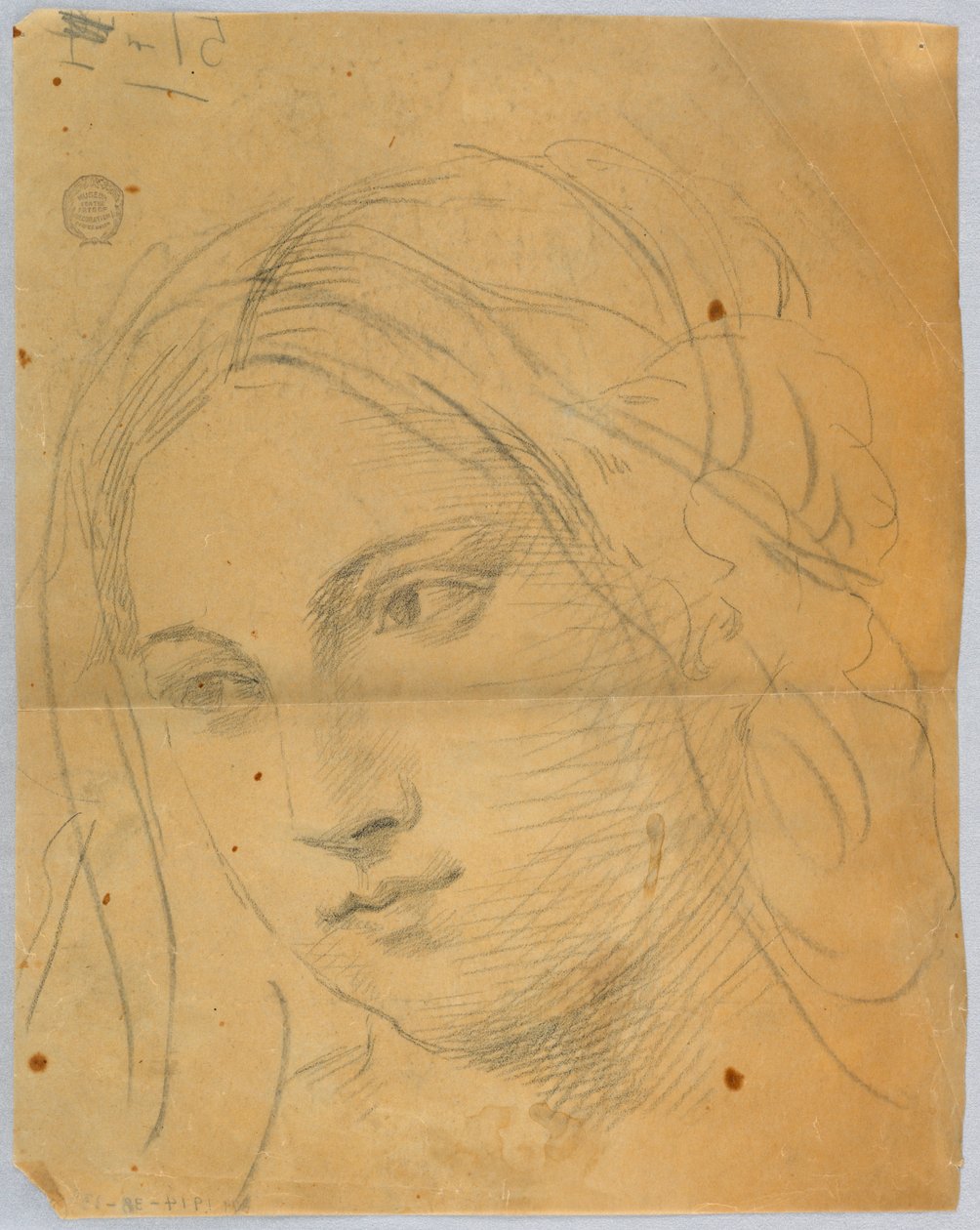 Esboço da cabeça da mulher de Francis Augustus Lathrop