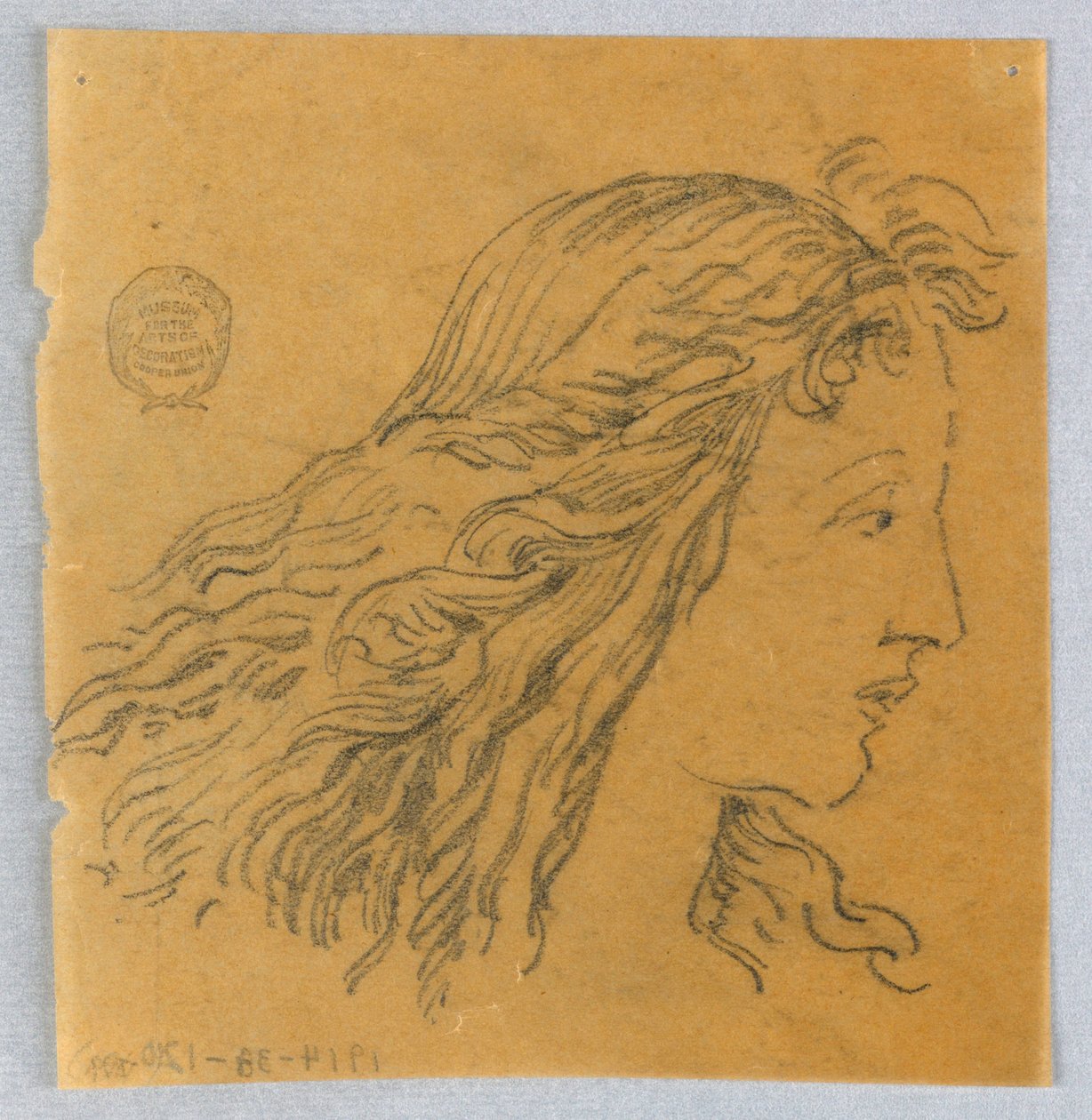 Esboço da cabeça da mulher no perfil de Francis Augustus Lathrop