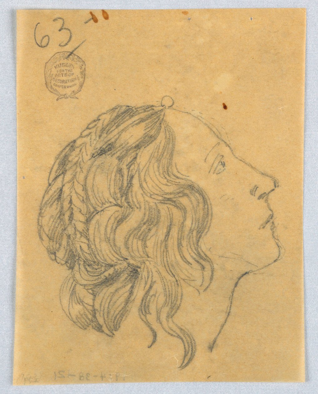Esboço da cabeça da mulher no perfil de Francis Augustus Lathrop