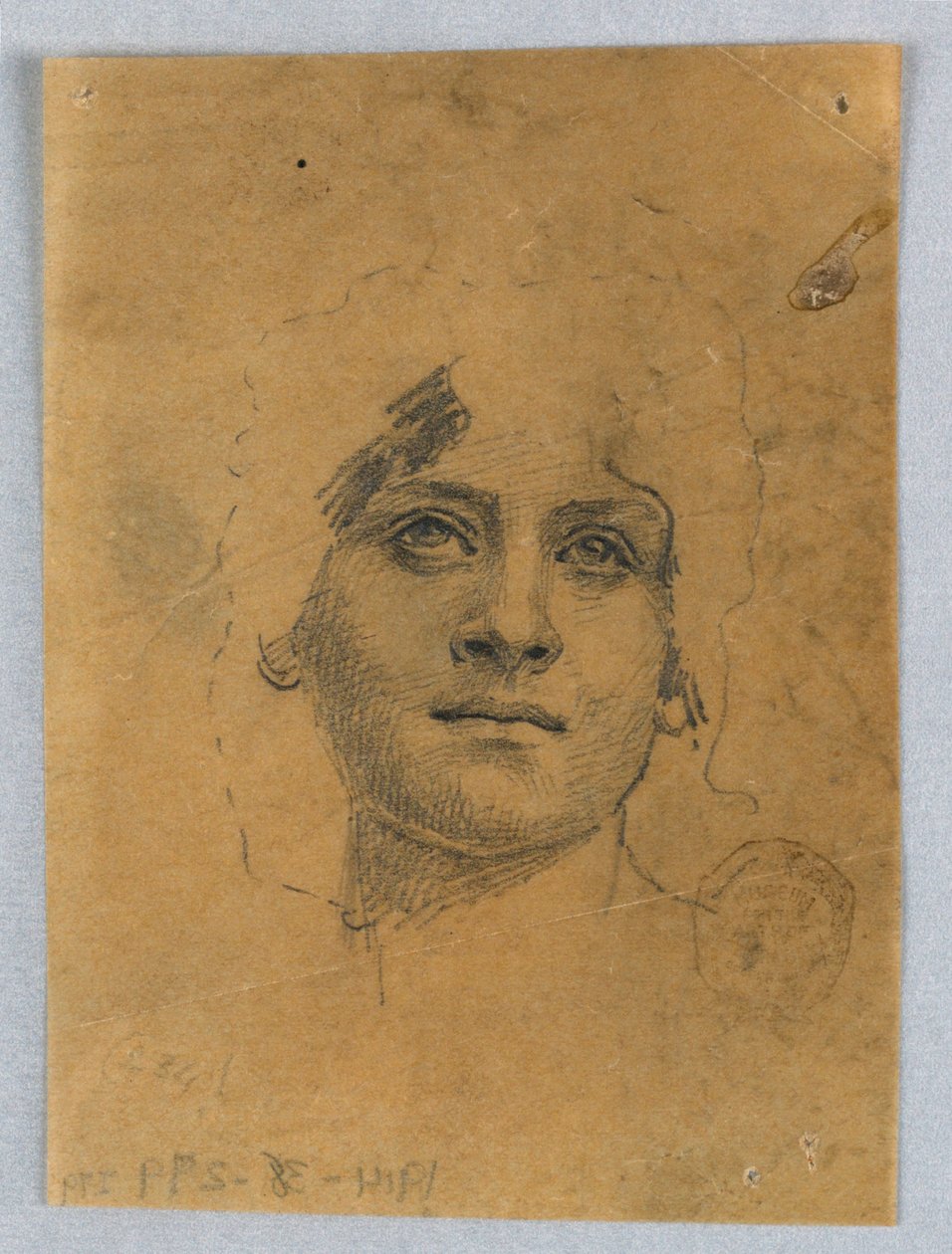 Esboço do rosto de uma mulher de Francis Augustus Lathrop