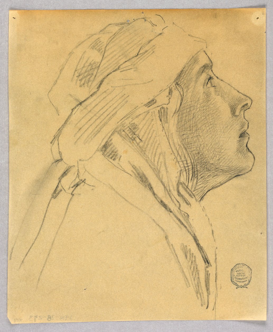 Esboço da cabeça de uma mulher de Francis Augustus Lathrop