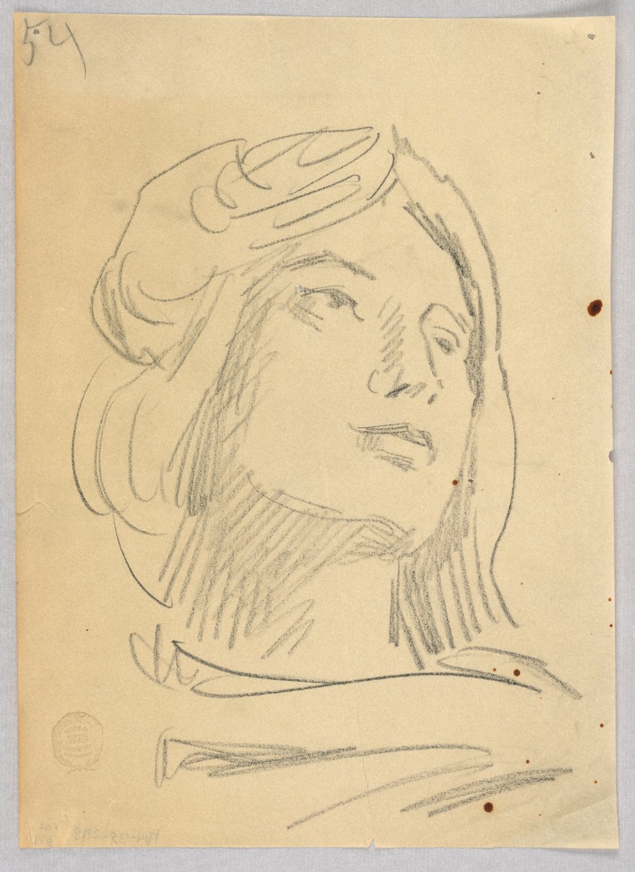 Esboço da cabeça de uma mulher de Francis Augustus Lathrop