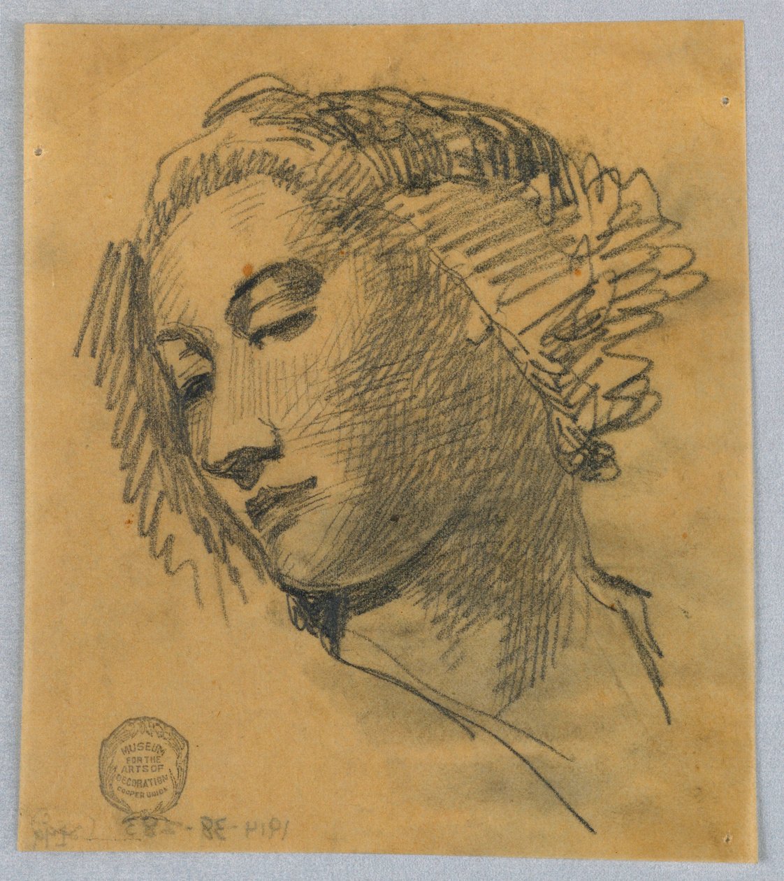 Esboço da cabeça de uma mulher de Francis Augustus Lathrop