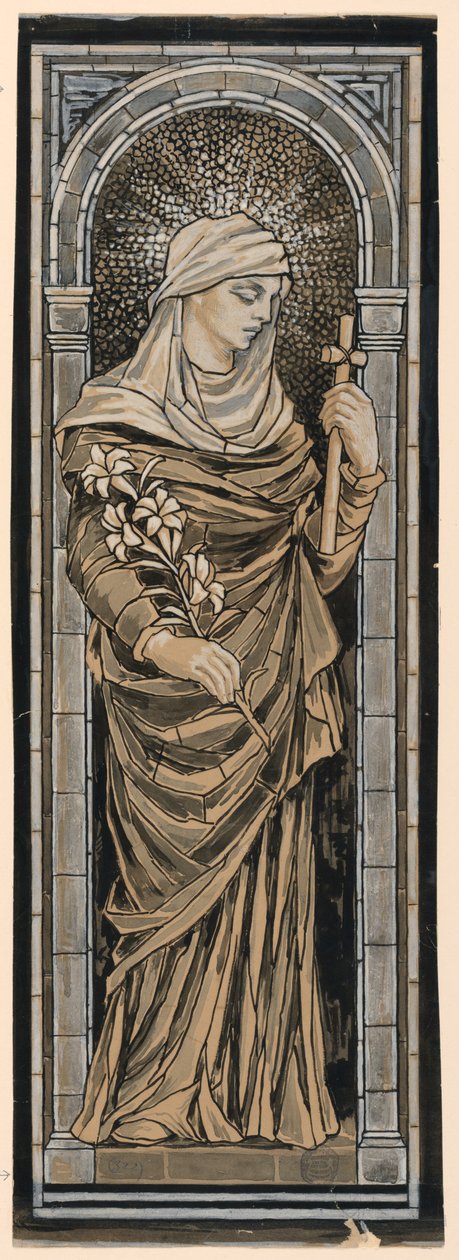 Estudo para a Goddard Memorial Window, na Igreja de São João, Providence, Rhode Island de Francis Augustus Lathrop