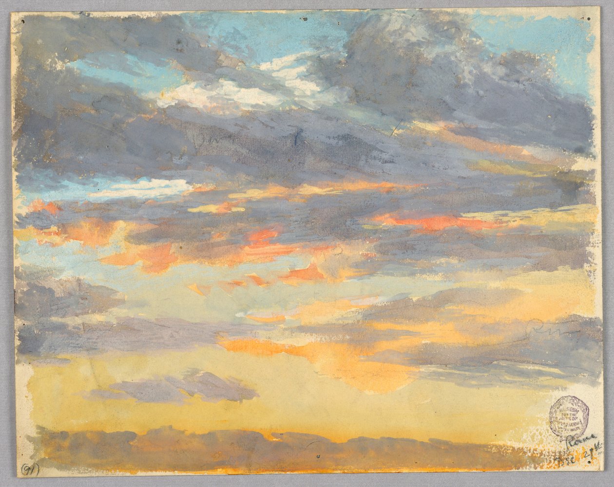 Estudo de nuvens, Roma, Itália de Francis Augustus Lathrop