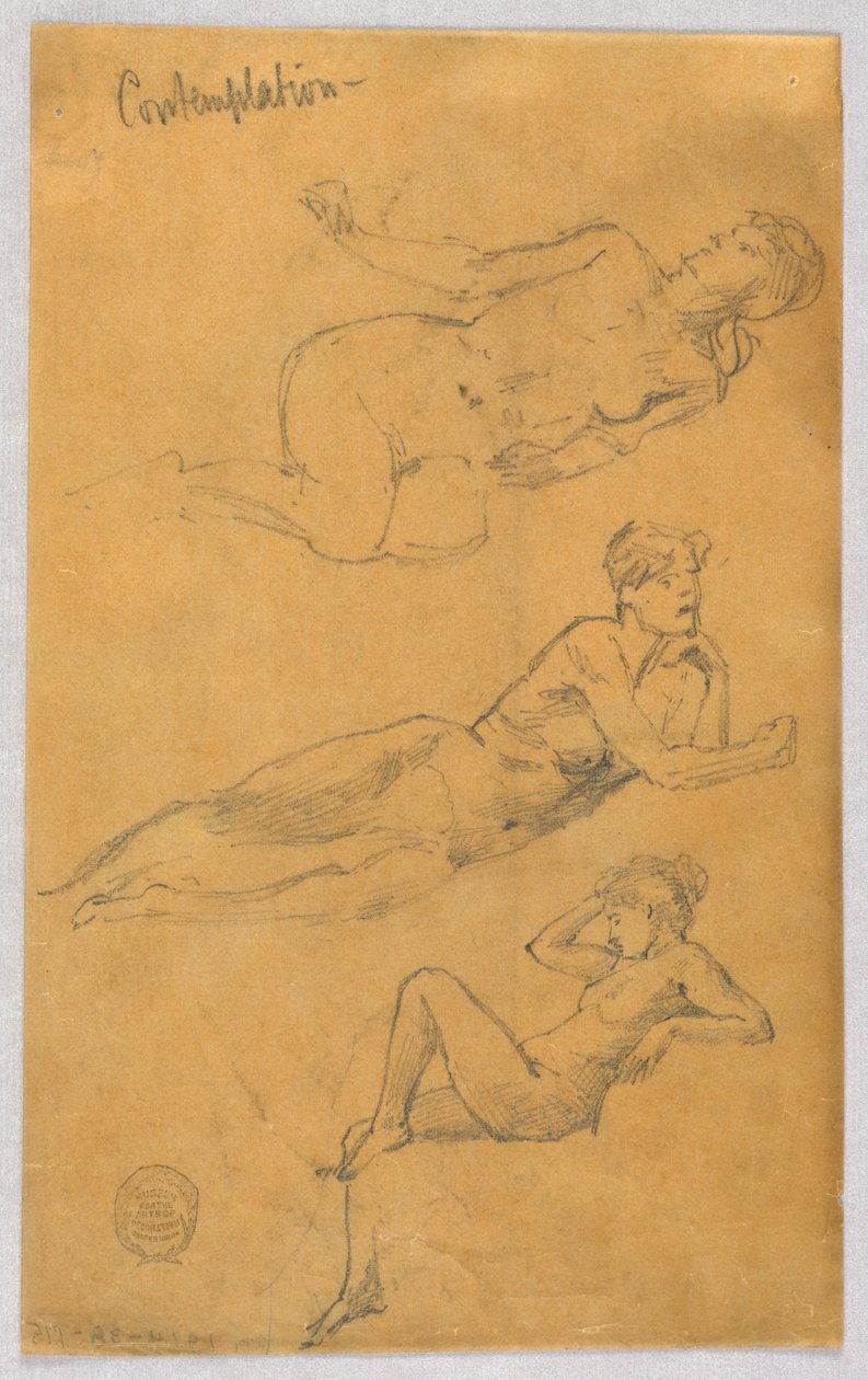 Três esboços de nus femininos de Francis Augustus Lathrop
