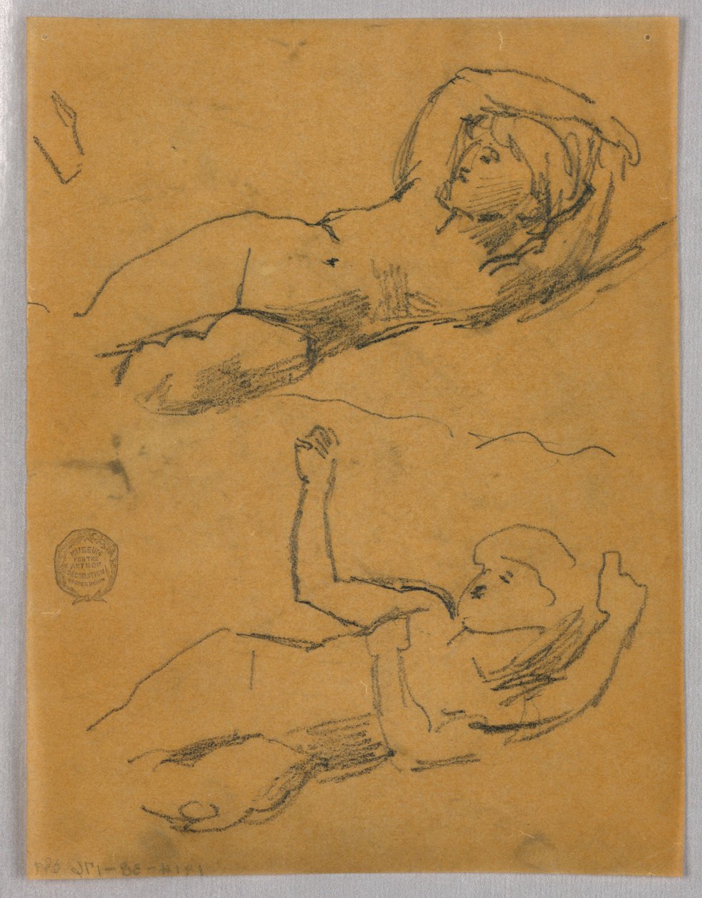 Dois esboços de nus femininos de Francis Augustus Lathrop