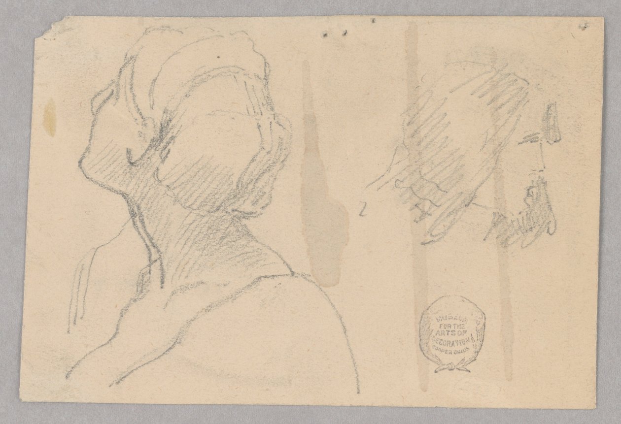 Dois esboços da cabeça de uma mulher de Francis Augustus Lathrop