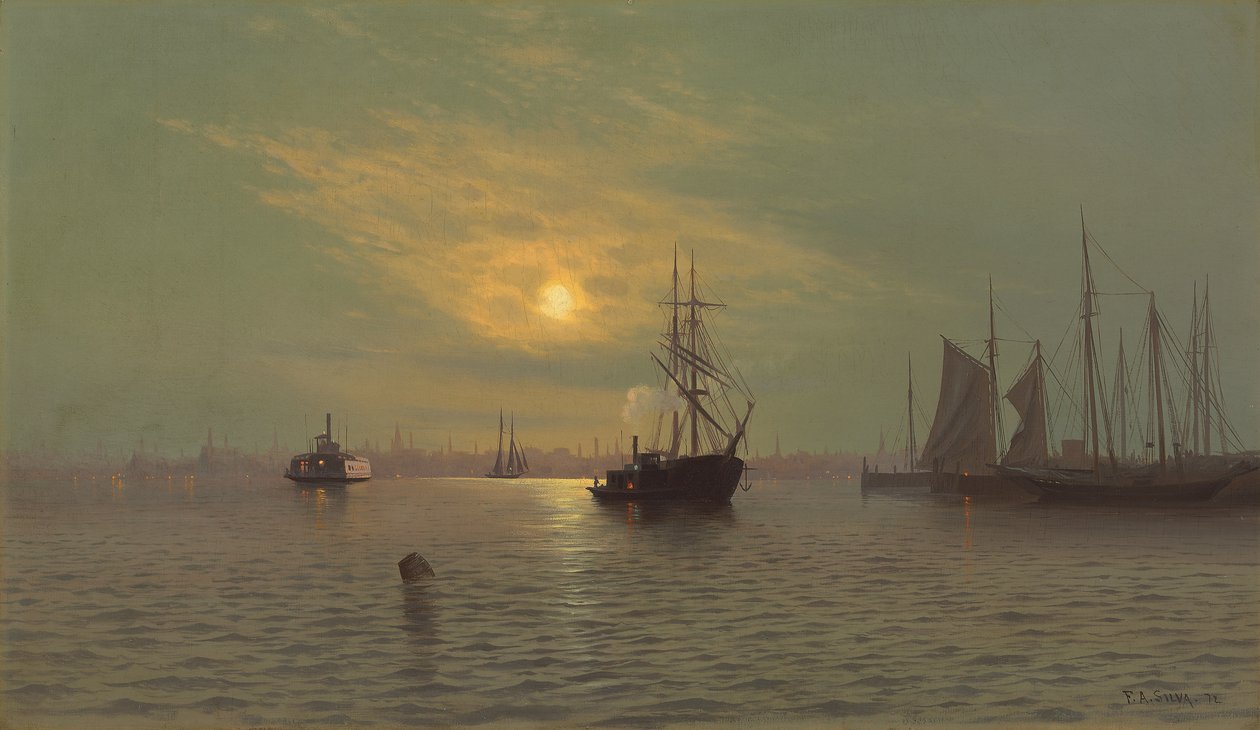 Hoboken à meia-noite, 1872 de Francis Augustus Silva