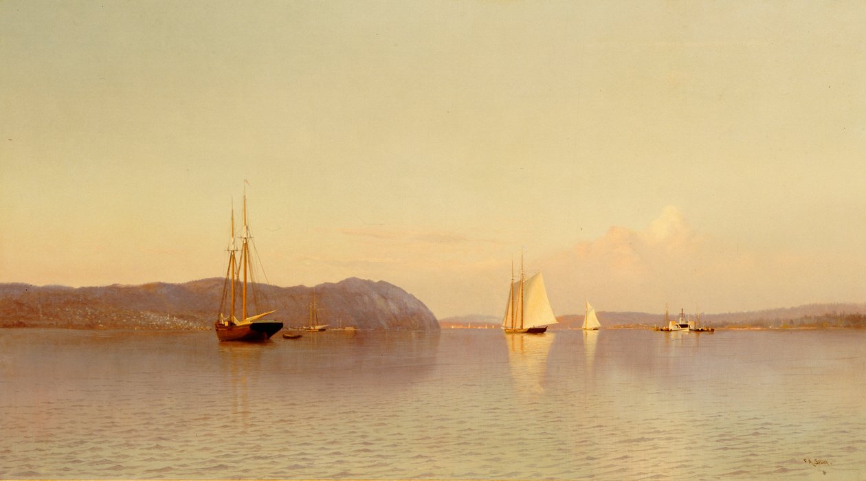 No final da tarde, Haverstraw Bay de Francis Augustus Silva