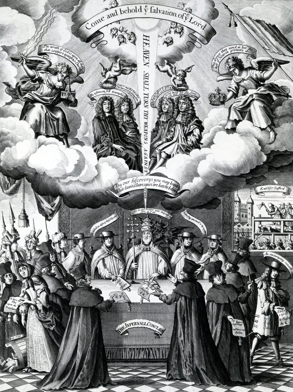A Happy Instruments of Englands Preservation, publicado por Benjamin Combe depois de Francis Barlow, abril de 1681 de Francis Barlow