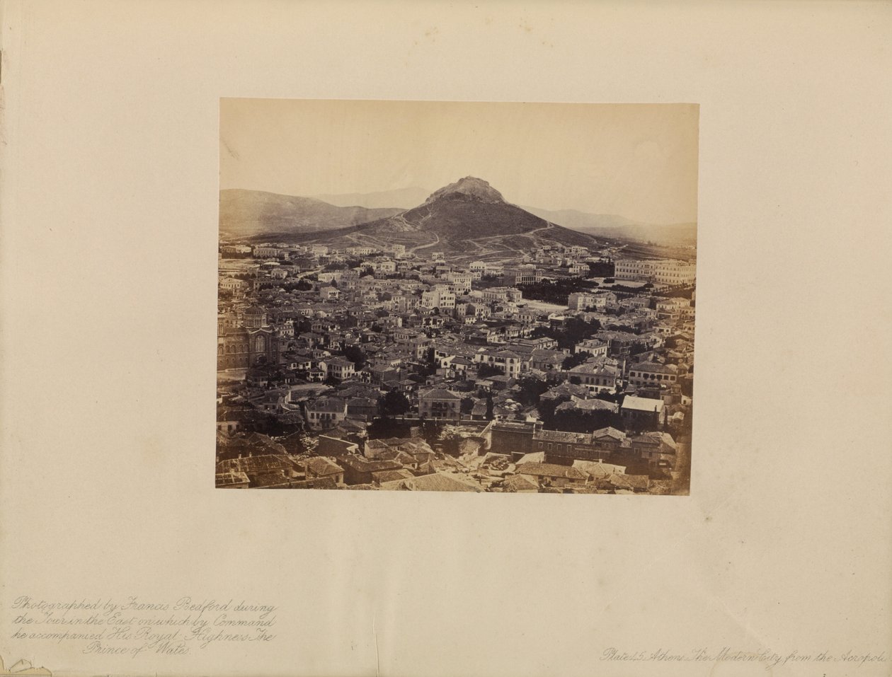 Atenas - A cidade moderna vista da Acrópole de Francis Bedford