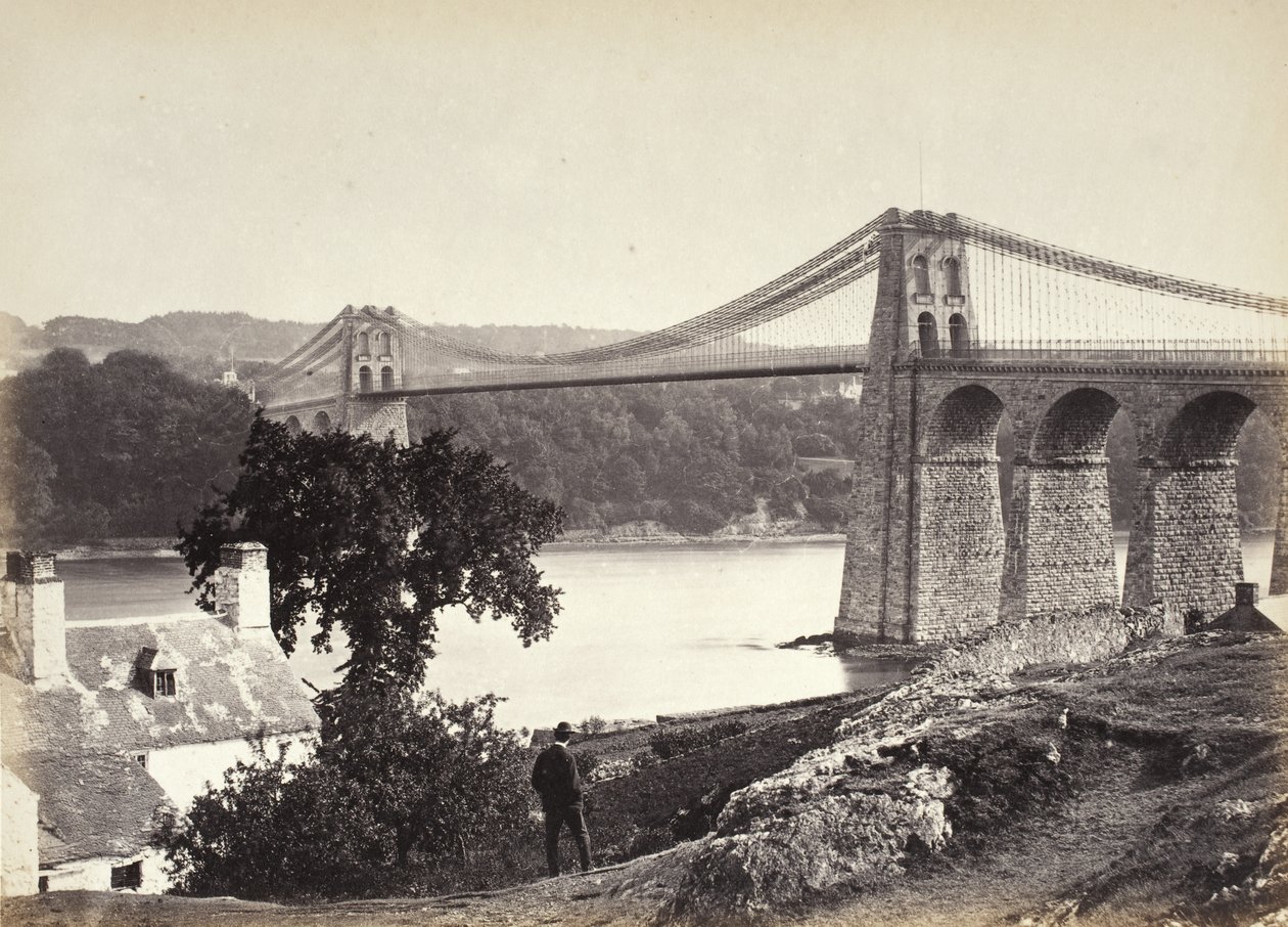 Bangor, ponte suspensa, de Anglesey (254) de Francis Bedford