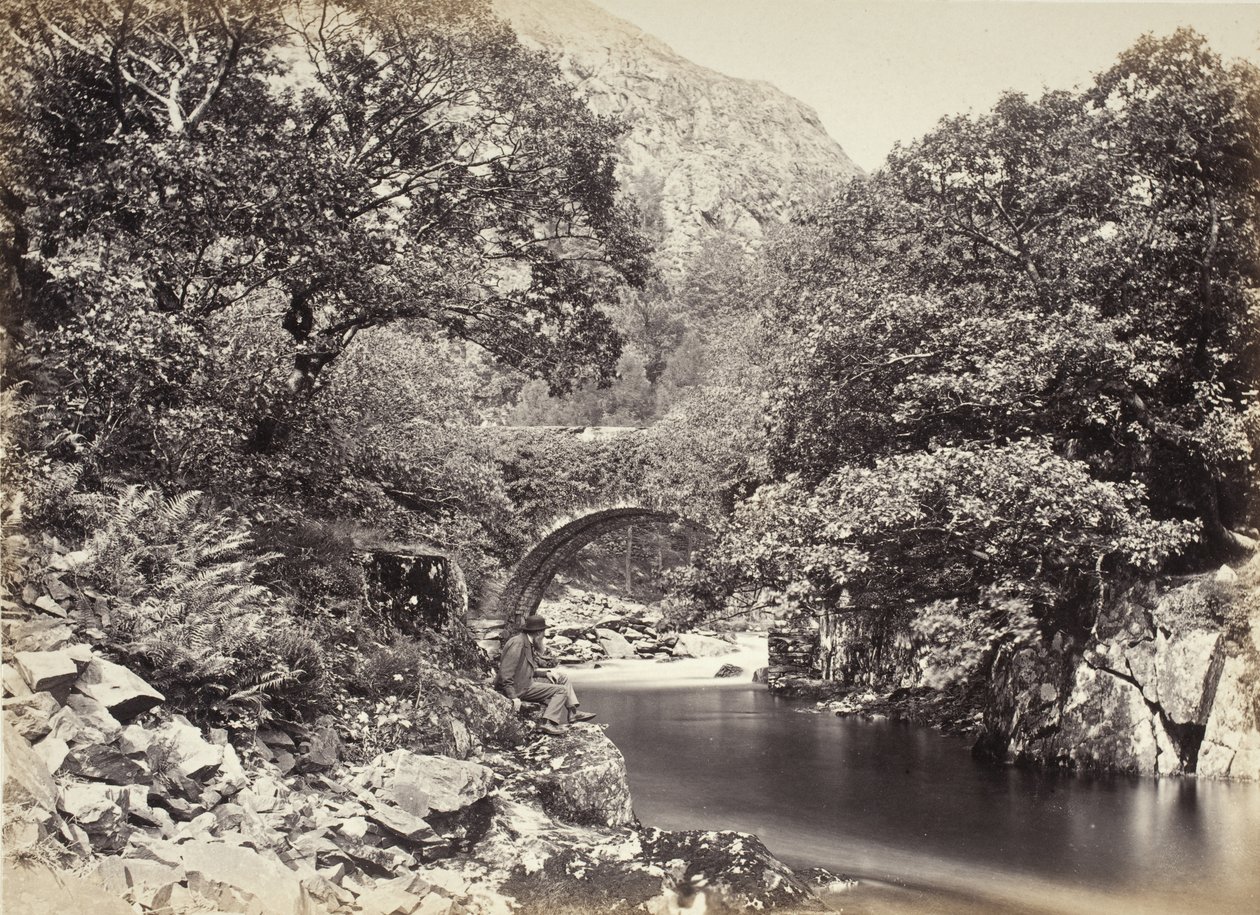 Beddgelert, Pont Aberglaslyn, visto debaixo da ponte, n.º 2. (517) de Francis Bedford