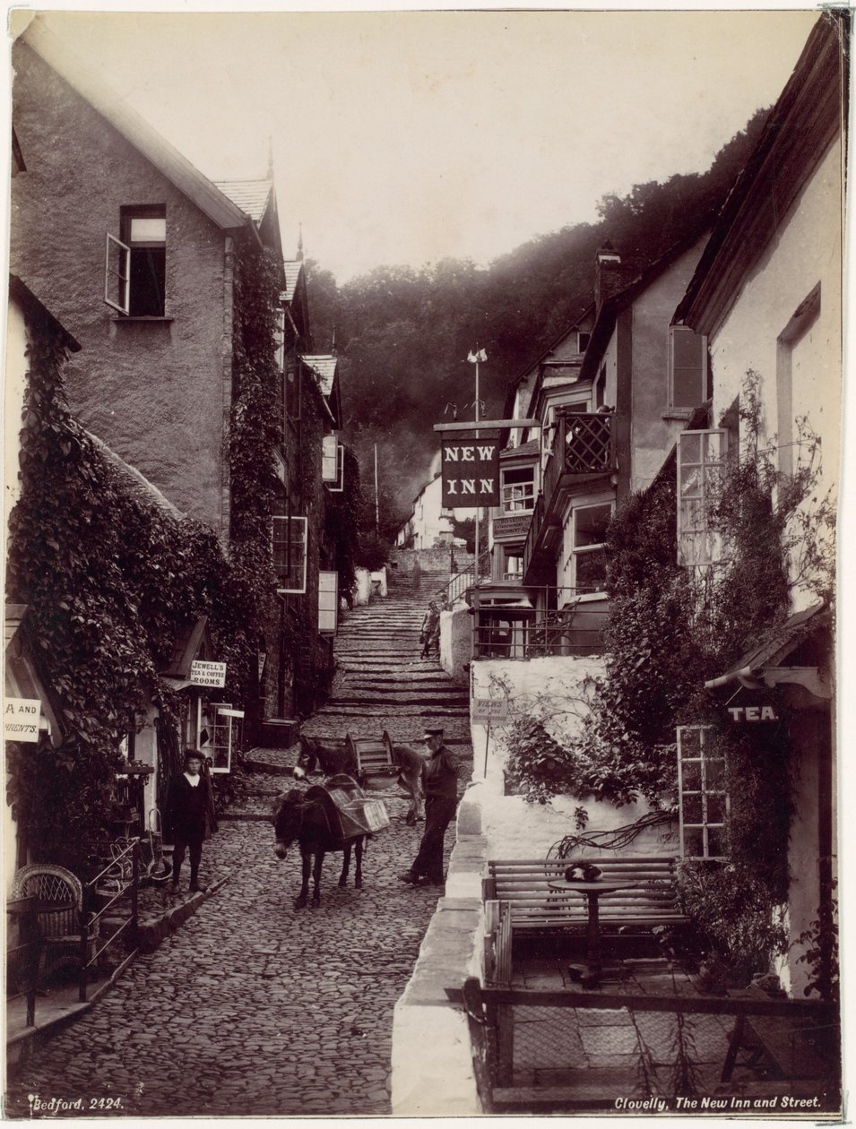 Clovelly, a New Inn e a rua de Francis Bedford