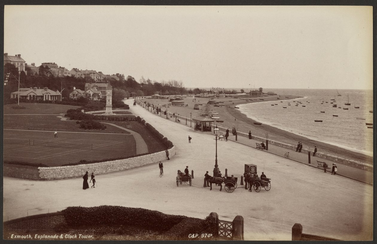 Exmouth, esplanada e torre do relógio de Francis Bedford