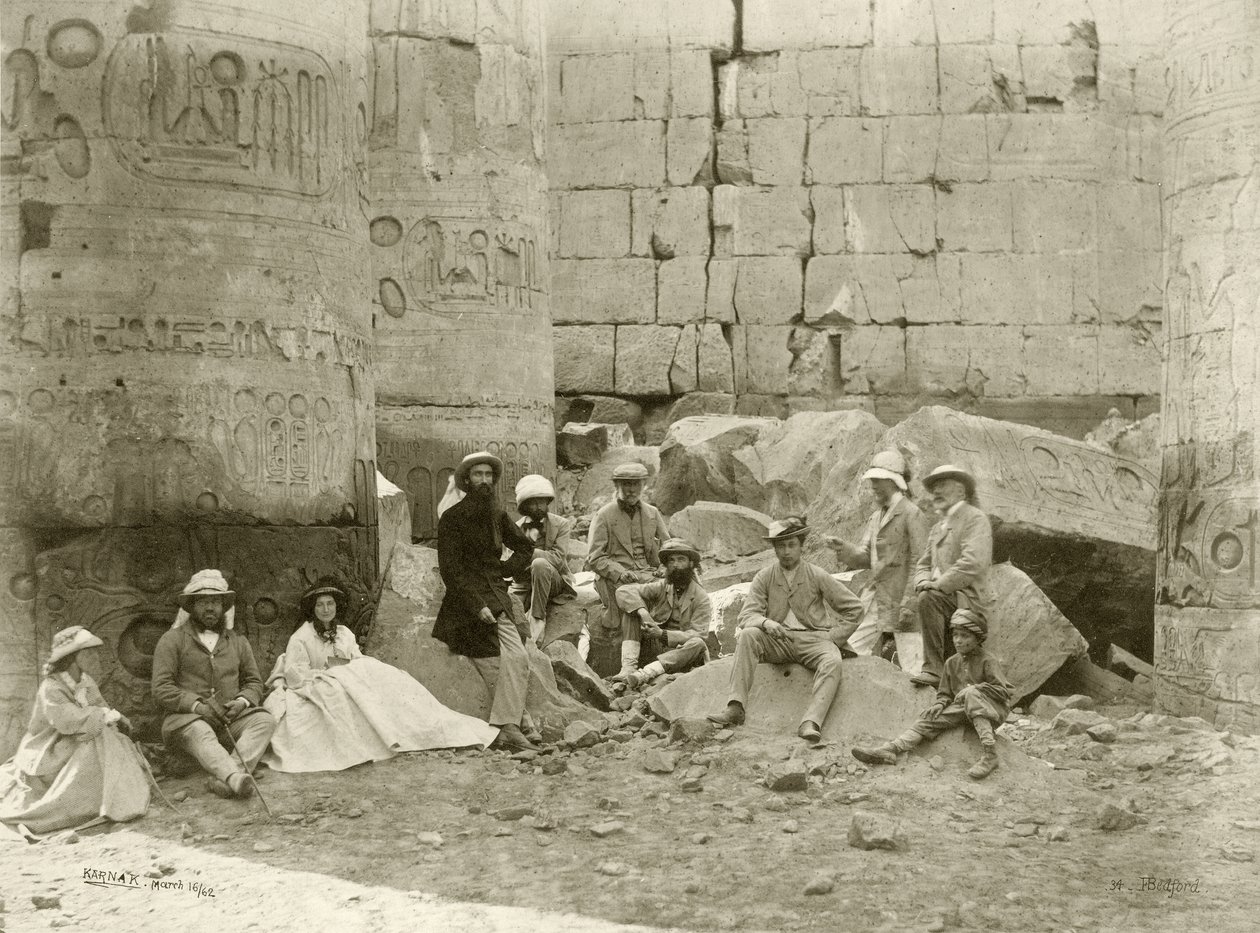 Festa do Príncipe de Gales no Templo de Karnak, 1862 de Francis Bedford