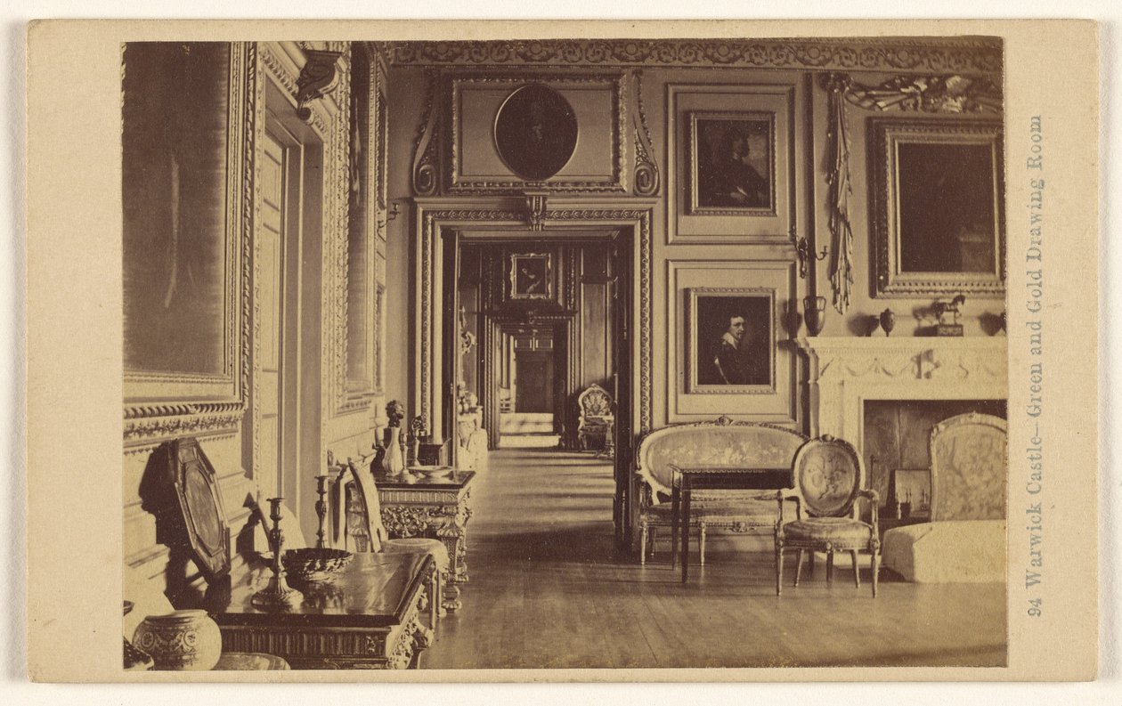Castelo de Warwick - Salão verde e dourado de Francis Bedford