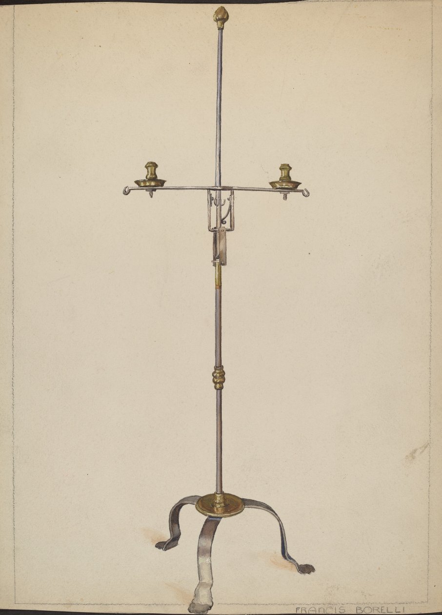 Castiçal de ferro e latão de Francis Borelli