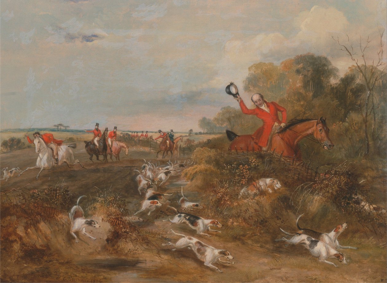 Sala dos solteiros: Capar em cães de caça de Francis Calcraft Turner