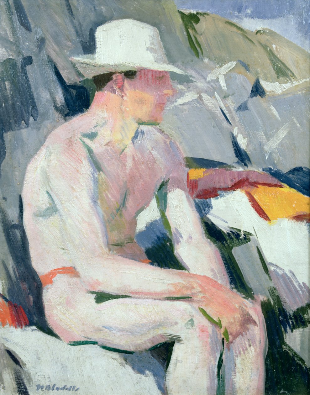 Banhista em um chapéu branco de Francis Campbell Boileau Cadell