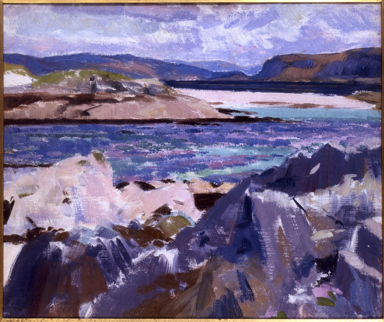 Eilean Annraidh da extremidade norte, Iona, olhando para Mull (óleo sobre tela) de Francis Campbell Boileau Cadell