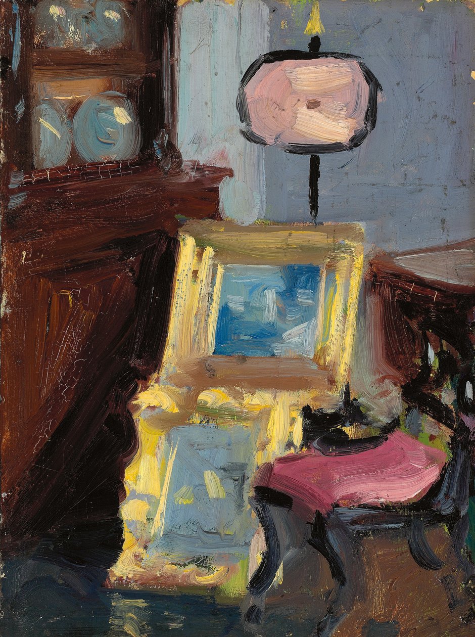 Interior com uma cadeira de Francis Campbell Boileau Cadell