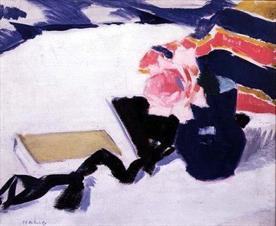 The Rose and the Black Ribbon (óleo sobre painel) de Francis Campbell Boileau Cadell