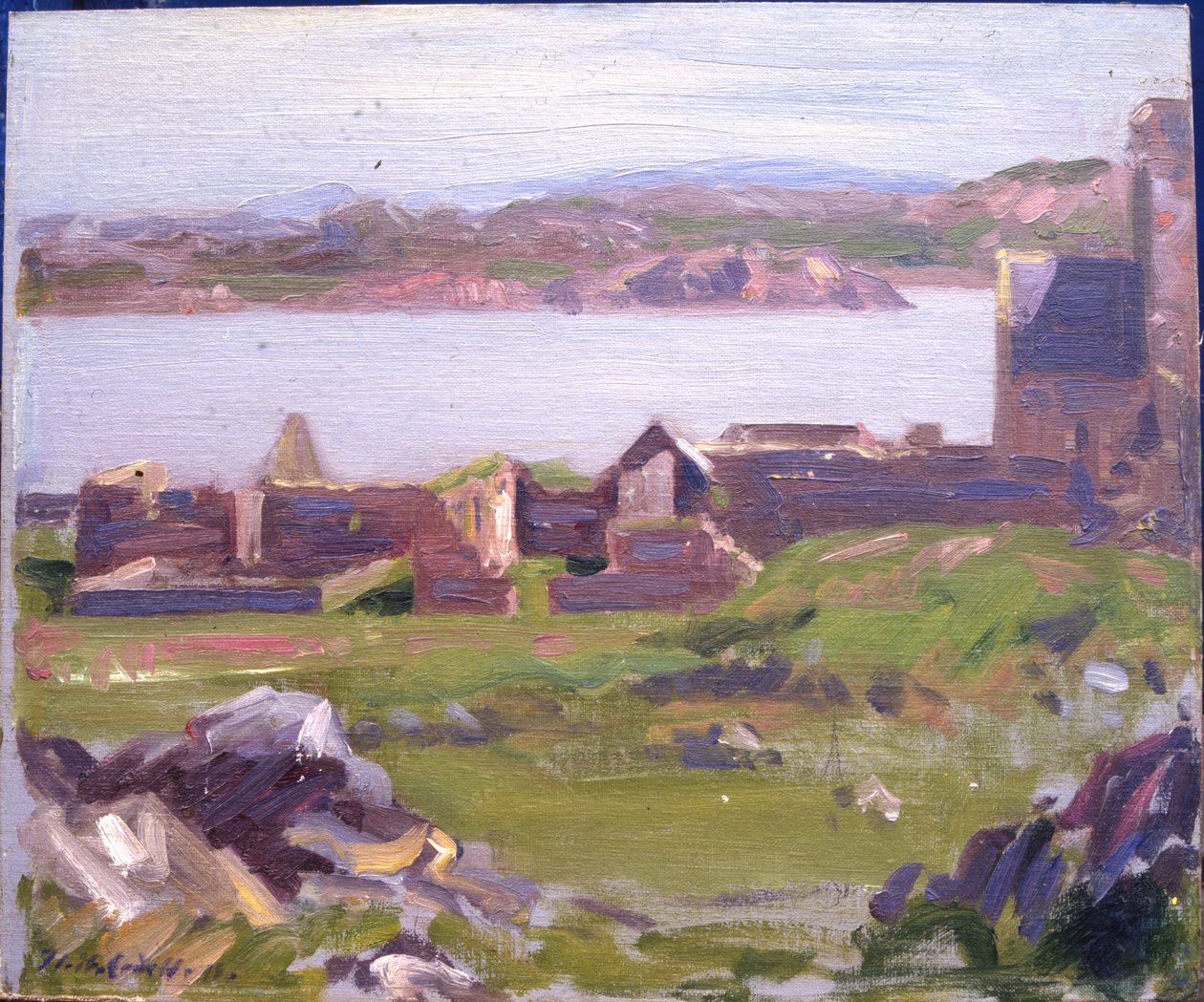 As ruínas da Abadia de Iona (óleo sobre tela) de Francis Campbell Boileau Cadell