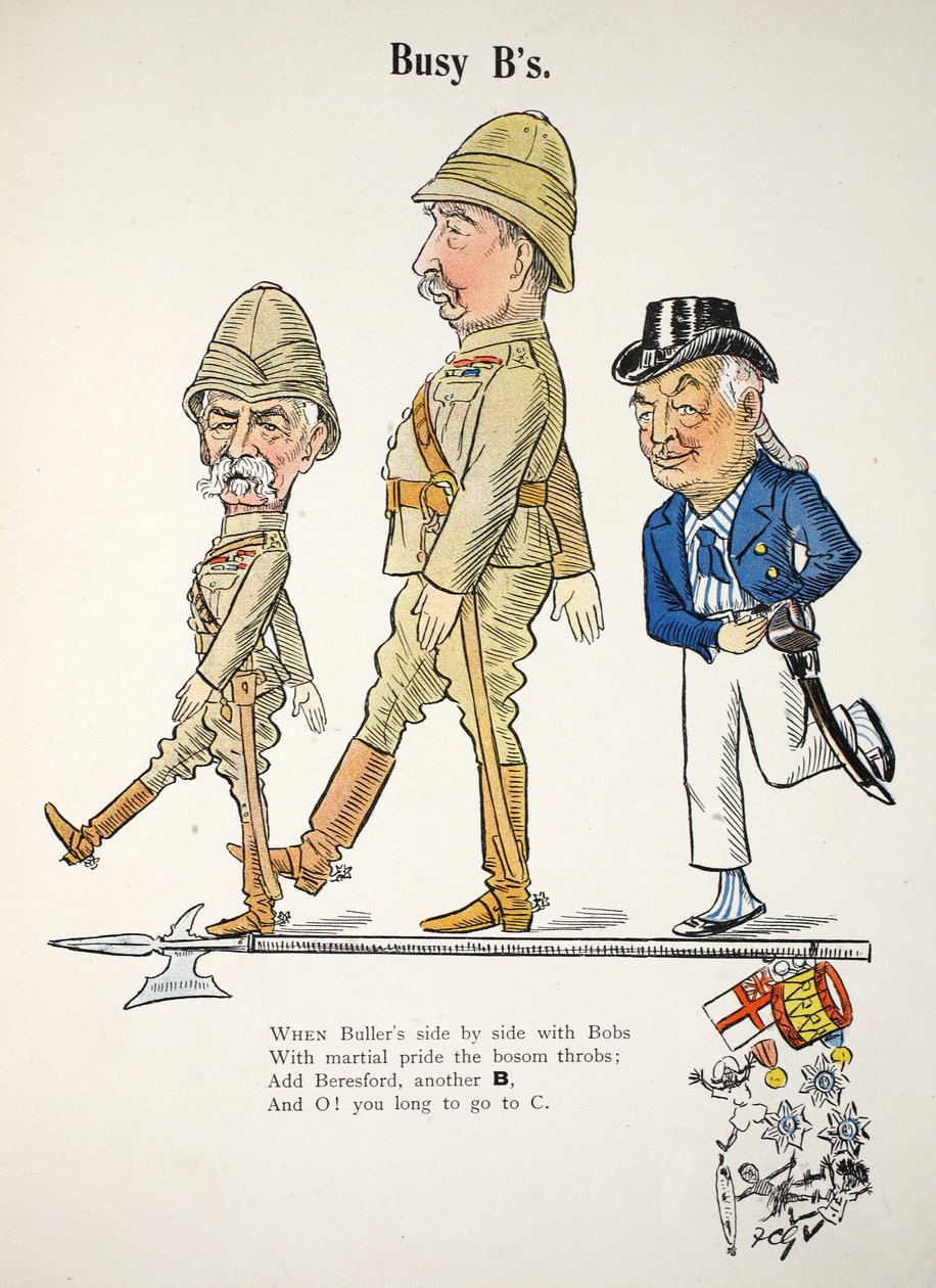 Busy B&39;s, ilustração do alfabeto de Struwwelpeter, verso por Harold Begbie (1871-1929) de Francis Carruthers Gould