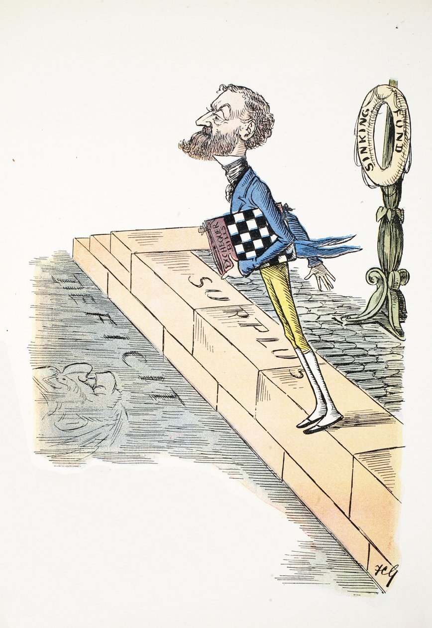 Capital F, ilustração do alfabeto de Struwwelpeter, verso por Harold Begbie (1871-1929) de Francis Carruthers Gould