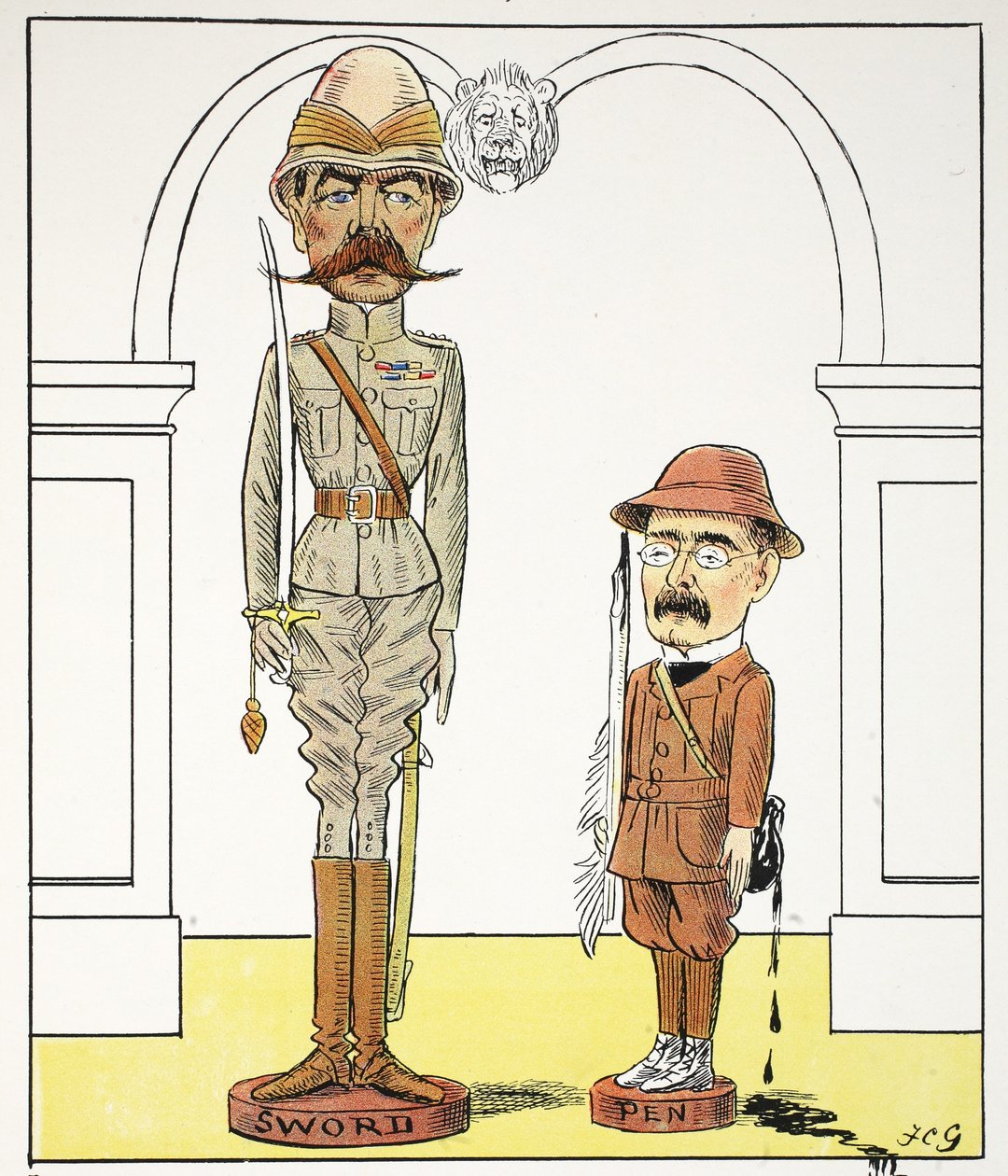 K, k, ilustração do alfabeto de Struwwelpeter, verso por Harold Begbie (1871-1929) de Francis Carruthers Gould