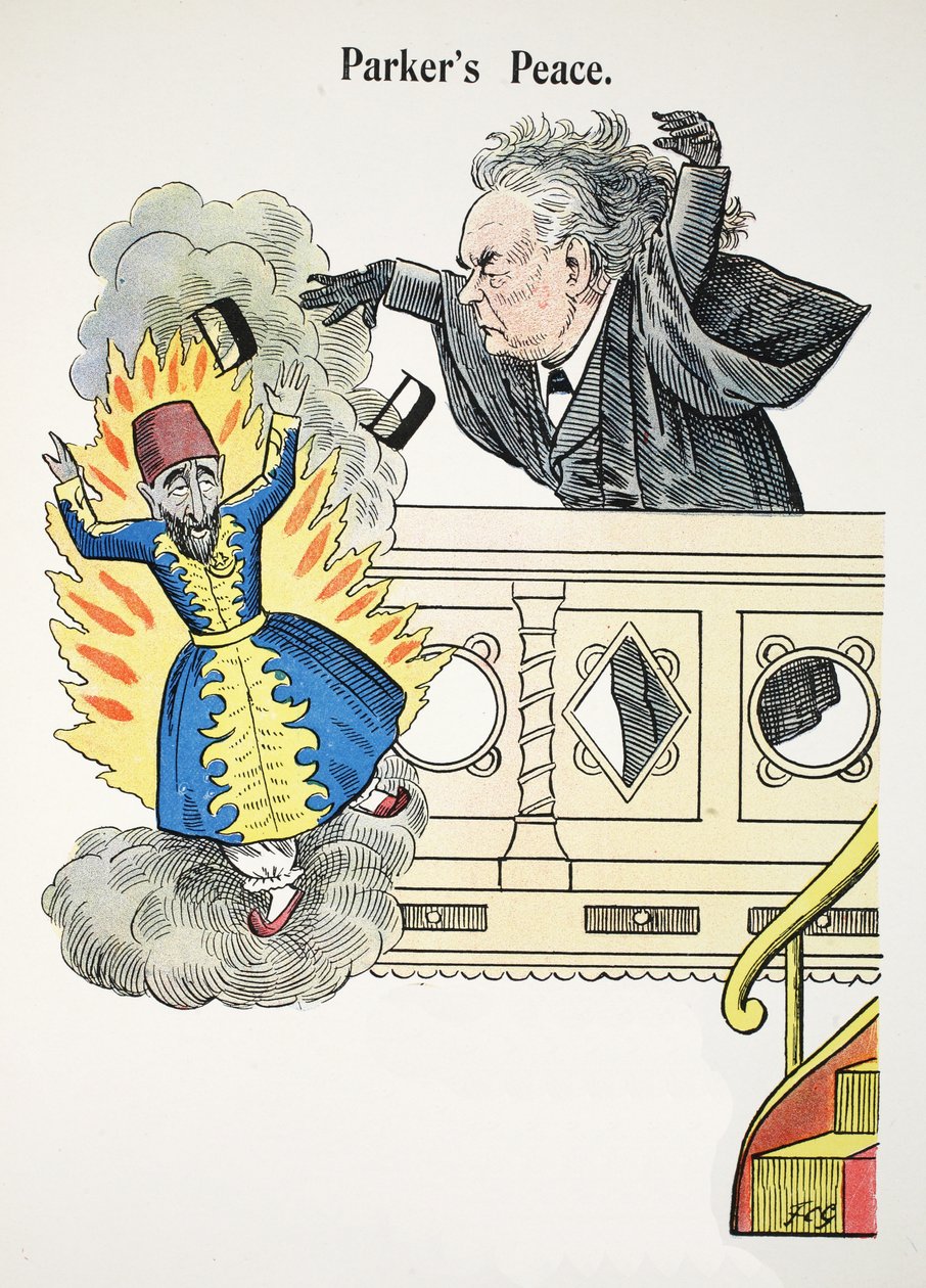 Paz de Parker, ilustração do alfabeto de Struwwelpeter, verso por Harold Begbie (1871-1929) de Francis Carruthers Gould