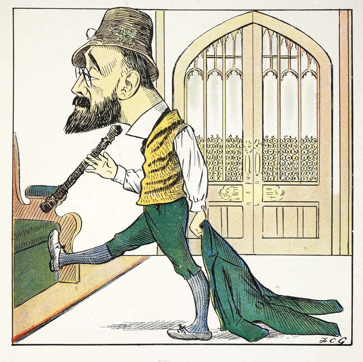 T forte, ilustração do alfabeto de Struwwelpeter, verso por Harold Begbie (1871-1929) de Francis Carruthers Gould