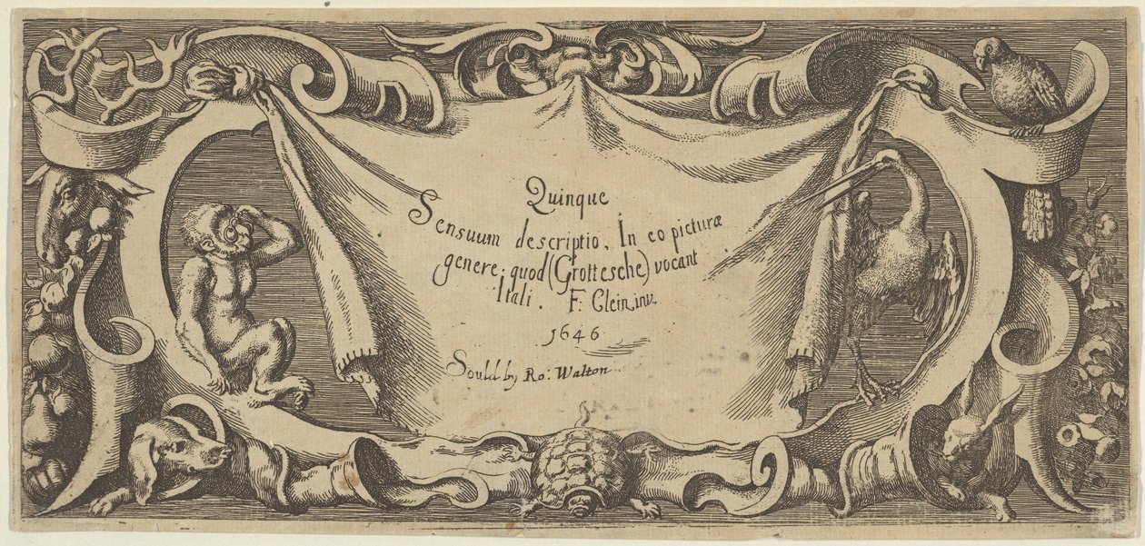 Placa de título, de Five Senses Five Senses, ca. 1655 de Francis Cleyn