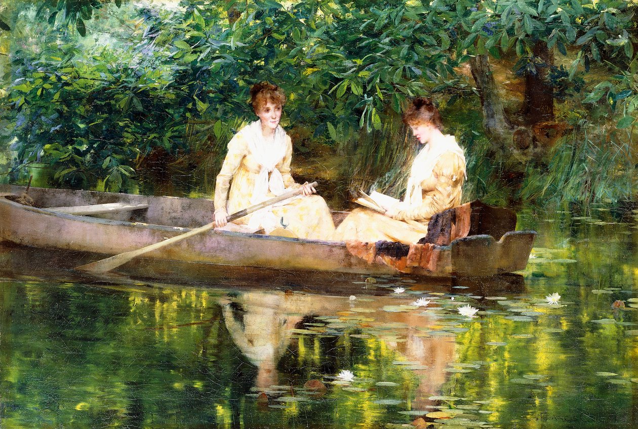 Mulheres em um barco a remo de Francis Coates Jones