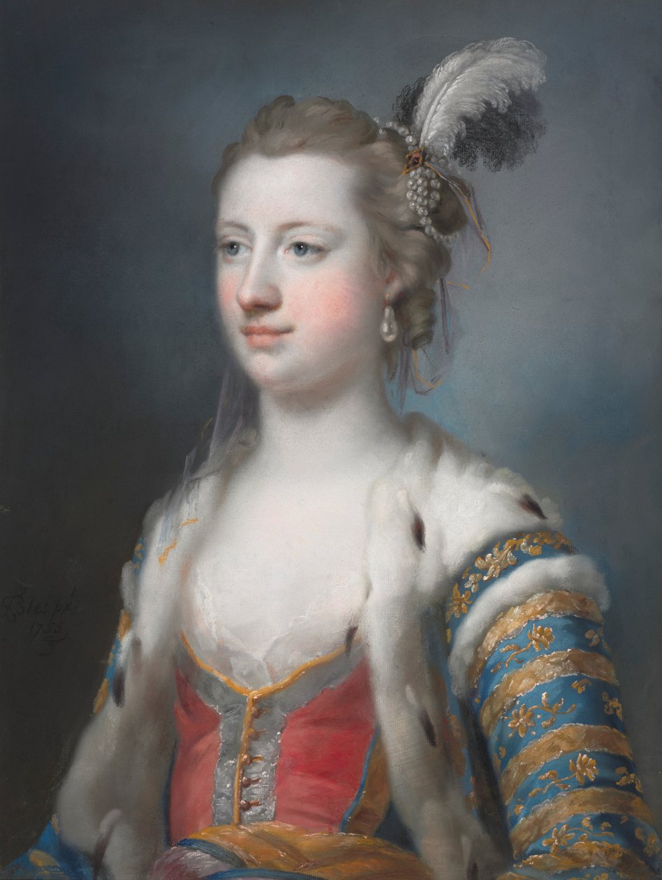 A Honorável Senhora Mary Radcliffe 1732-1798, Esposa de Francis Eyre, Esq., 1755. de Francis Cotes